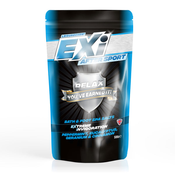 Leisurechem EXi After Sport Bath & Foot Spa Salts Peppermint,Eucalyptus,Geranium & Cinnamon 1 x (500g)